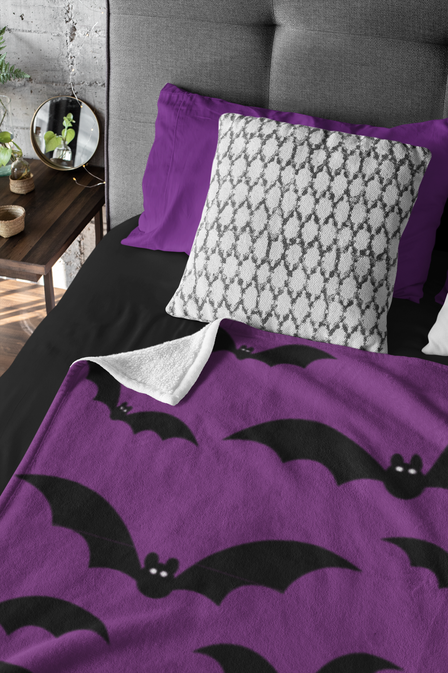 Bats Halloween Cozy Plush Fleece Blanket - 50x60