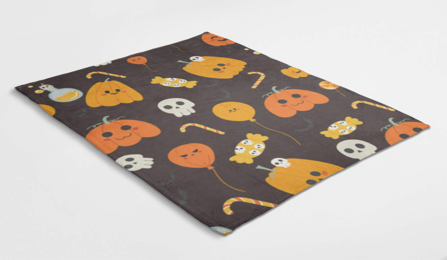 Cute Pumpkin Halloween Cozy Plush Fleece Blanket - 50x60