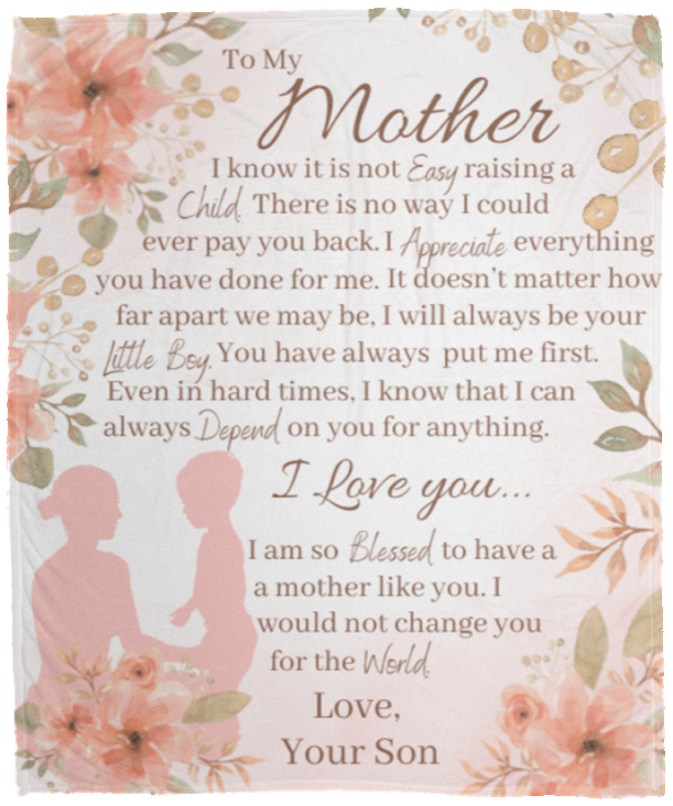 To My Mother Plush Fleece Blanket - 50x60