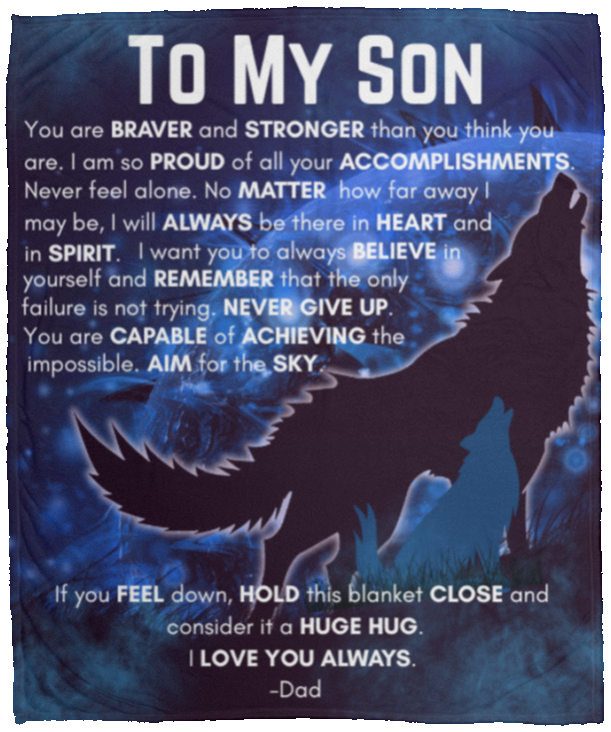 To My Son Cozy Plush Fleece Blanket - 50x60