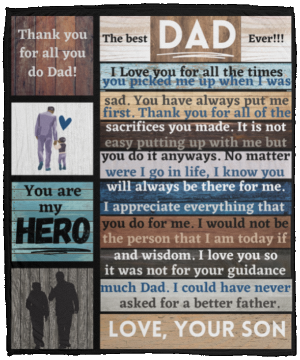 To The Best Dad Cozy Plush Fleece Blanket - 50x60