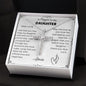 CZ Cross Necklace - To My Daughter
