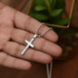 Stainless Cross Necklace w/ Ball Chain & MC - To My Son (Love Mom)