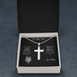 Stainless Cross Necklace w/ Ball Chain & MC - To My Son (Love Mom)