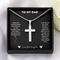 Stainless Cross Necklace - To My Dad (Love, Your Daughter)
