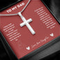 Stainless Cross Necklace - To My Dad (Love, Your Daughter)