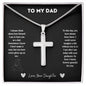 Stainless Cross Necklace - To My Dad (Love, Your Daughter)