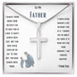 Stainless Cross Necklace W/ MC - To My Father (Your Son)