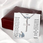 Stainless Cross Necklace W/ MC - To My Father (Your Son)