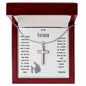 Stainless Cross Necklace W/ MC - To My Father (Your Son)