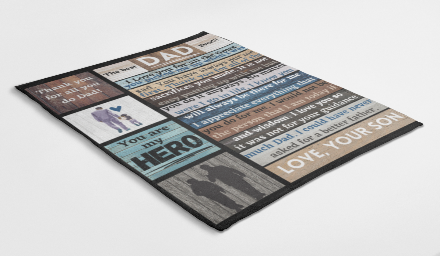 To The Best Dad Cozy Plush Fleece Blanket - 50x60