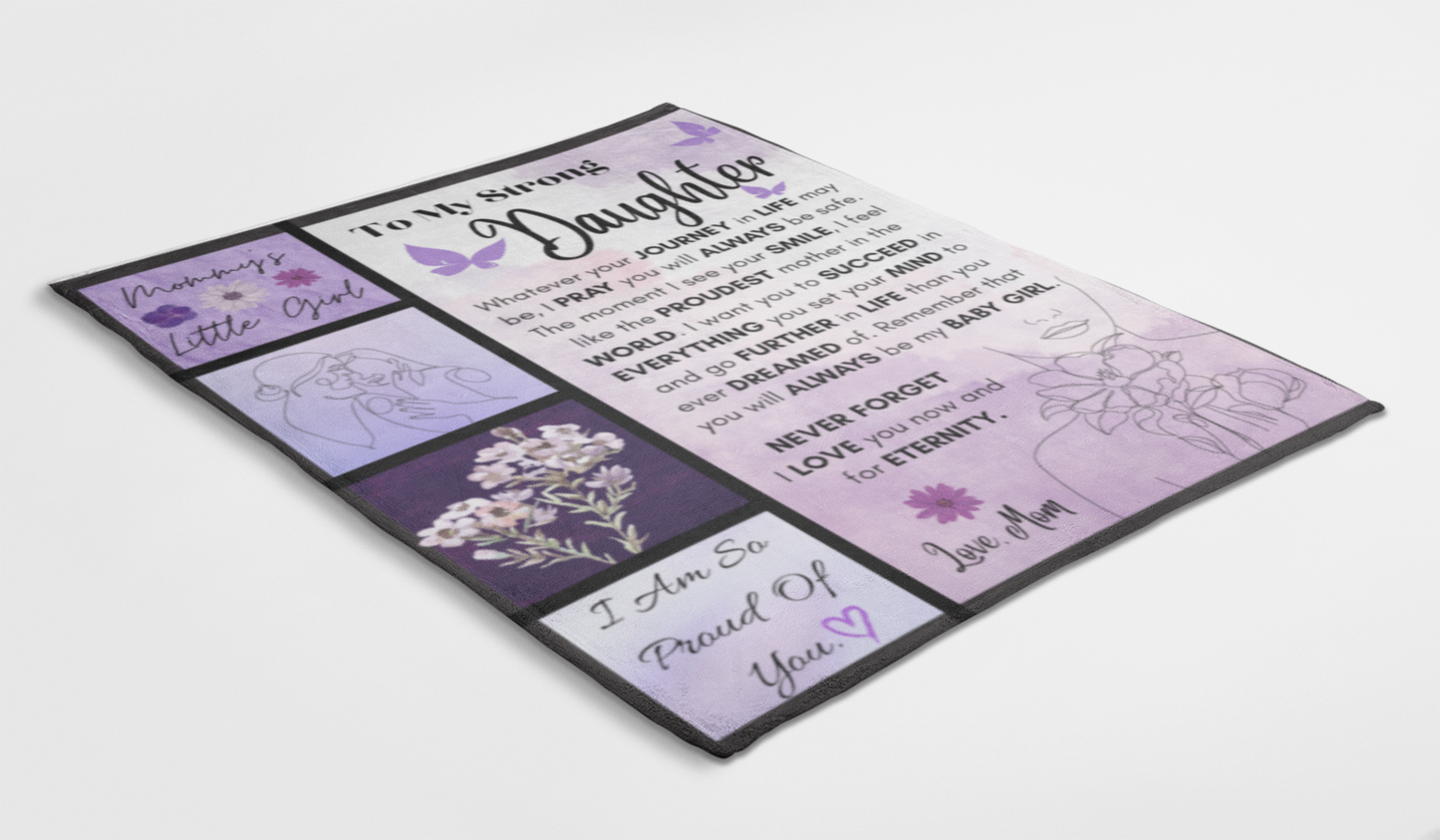 To My Strong Daughter Cozy Plush Fleece Blanket - 50x60