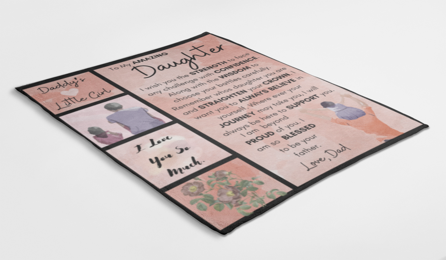 To My Amazing Daughter Cozy Plush Fleece Blanket - 50x60