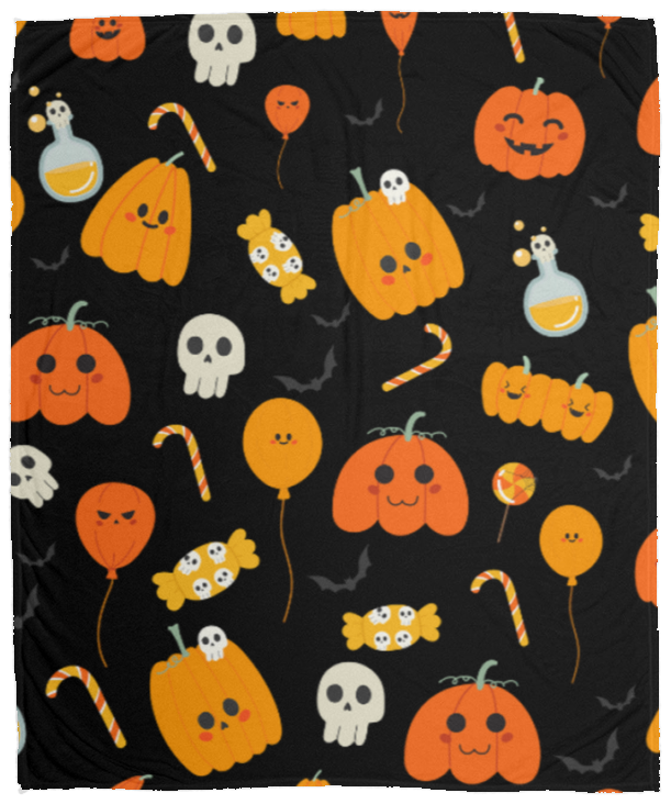 Cute Pumpkin Halloween Cozy Plush Fleece Blanket - 50x60