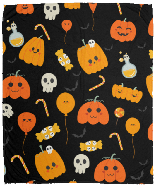 Cute Pumpkin Halloween Cozy Plush Fleece Blanket - 50x60