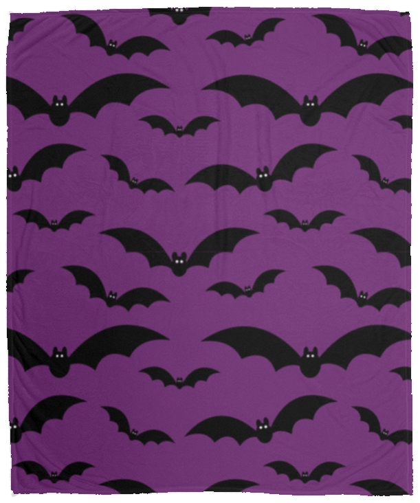 Bats Halloween Cozy Plush Fleece Blanket - 50x60