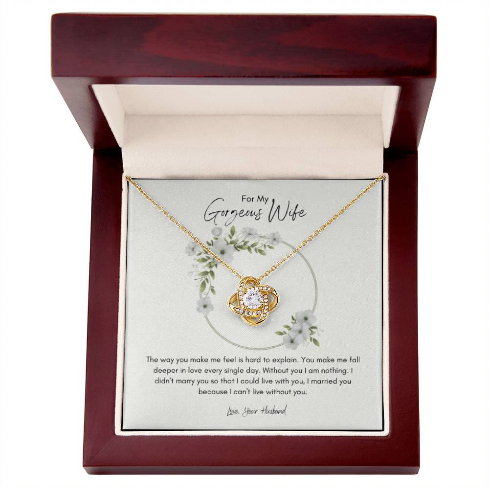 Love Knot Necklace - For My Gorgeous Wife
