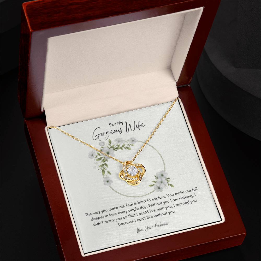 Love Knot Necklace - For My Gorgeous Wife