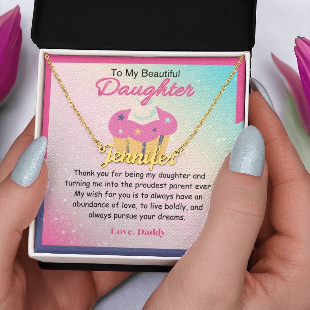 Custom Name Necklace - To My Daughter