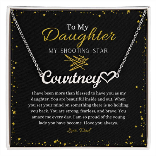 Name Necklace + Heart Character - To My Daughter