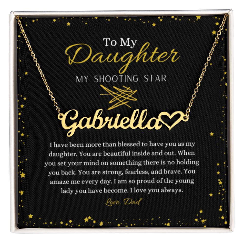 Name Necklace + Heart Character - To My Daughter