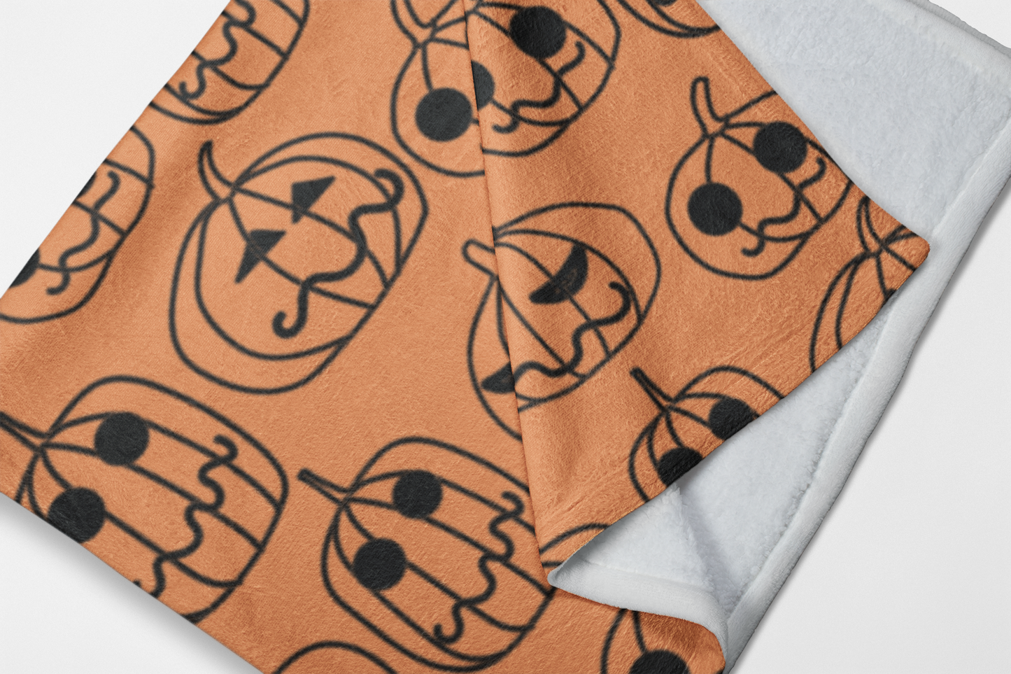 Pumpkin Face Halloween Cozy Plush Fleece Blanket - 50x60