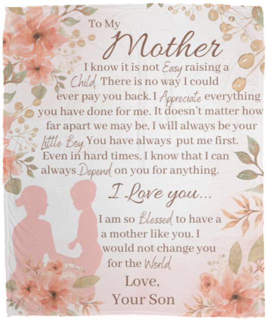 To My Mother Plush Fleece Blanket - 50x60