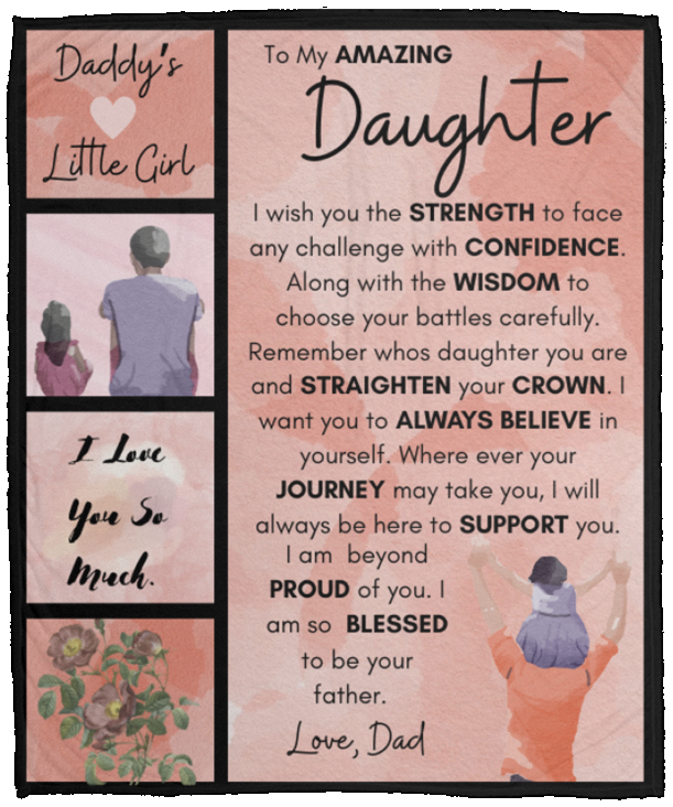 To My Amazing Daughter Cozy Plush Fleece Blanket - 50x60