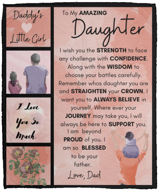 To My Amazing Daughter Cozy Plush Fleece Blanket - 50x60