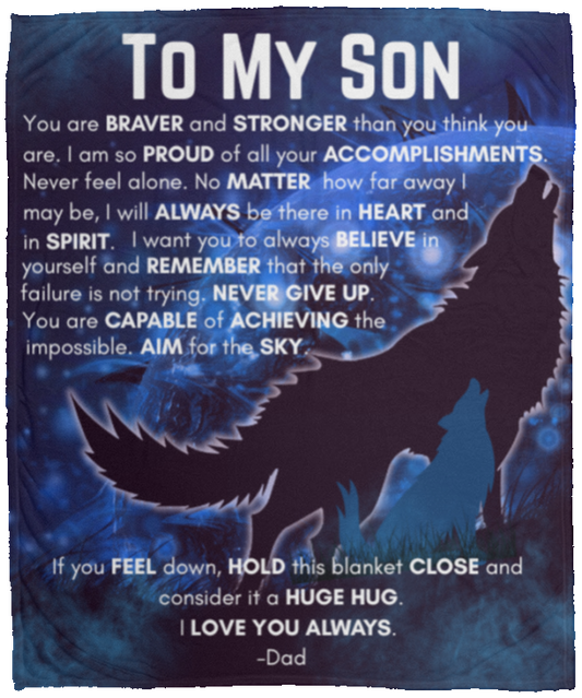To My Son Cozy Plush Fleece Blanket - 50x60
