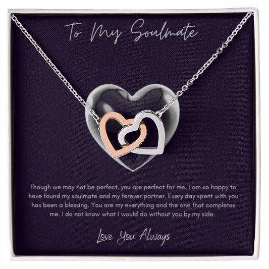 Interlocking Hearts Necklace - To My Soulmate