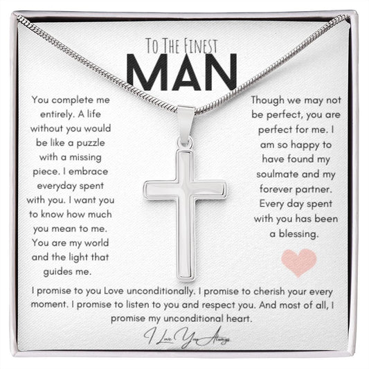 Stainless Steel Cross - To the Finest Man