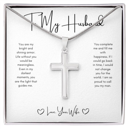 Stainless Cross Necklace - To My Husband