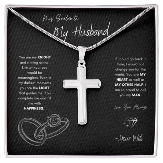 Stainless Cross Necklace - My Husband (Love You Always)