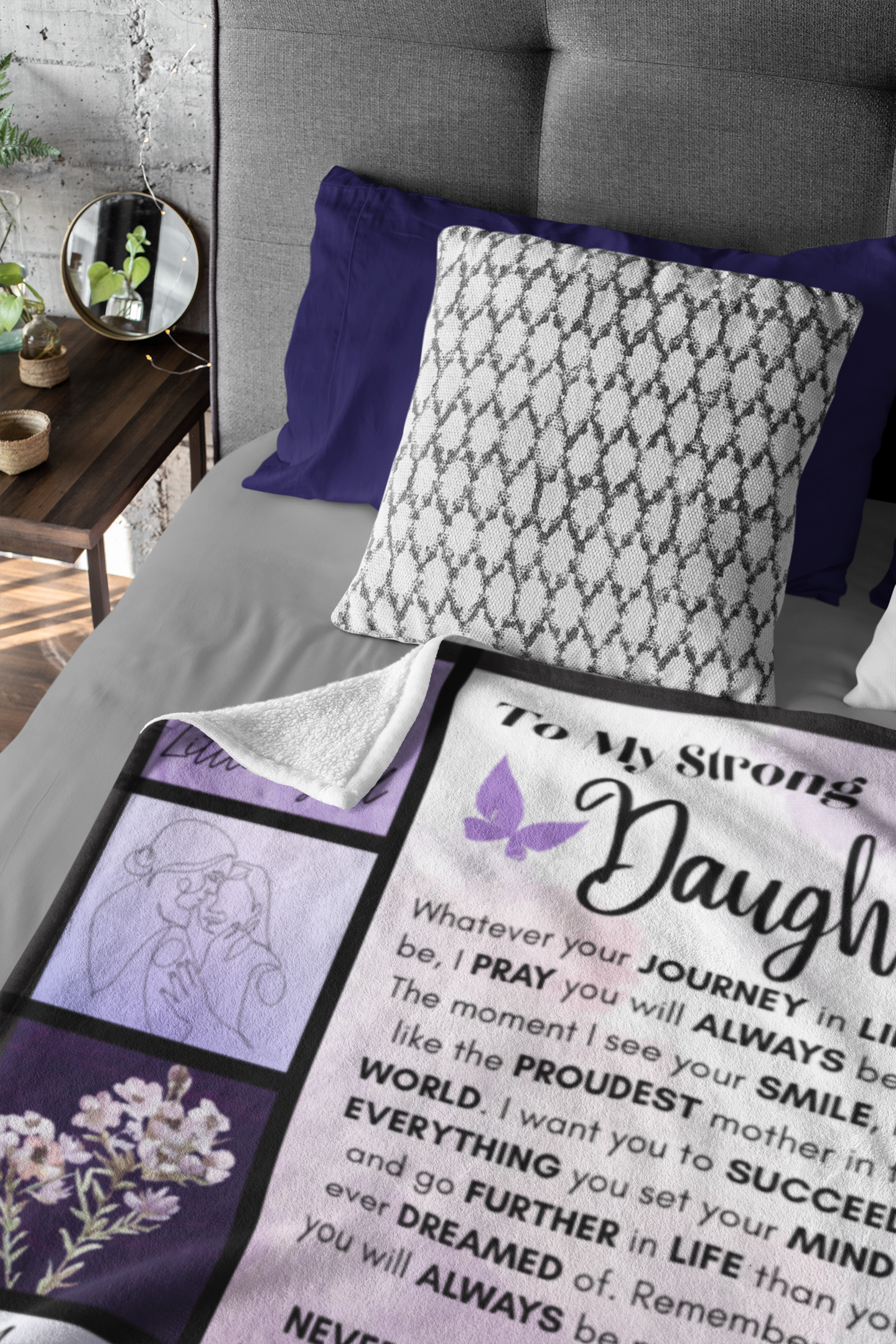 To My Strong Daughter Cozy Plush Fleece Blanket - 50x60