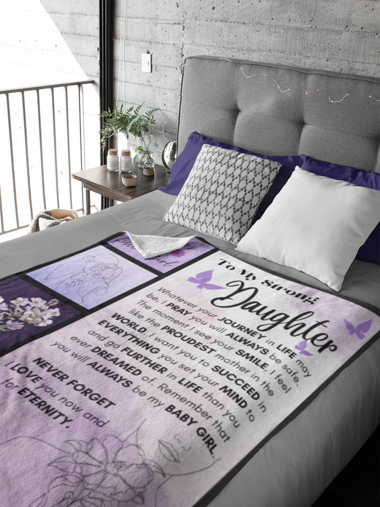 To My Strong Daughter Cozy Plush Fleece Blanket - 50x60